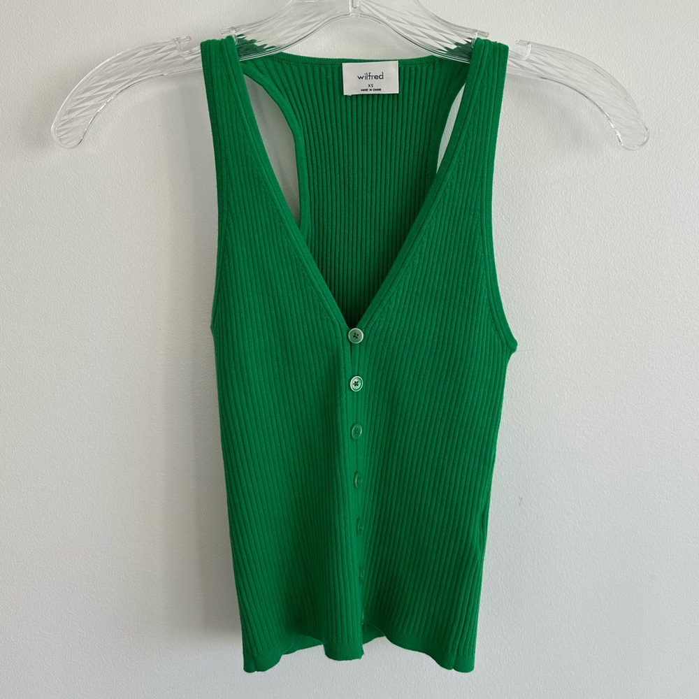 Wilfred Green Ribbed Tank Top - Picture 11 of 11